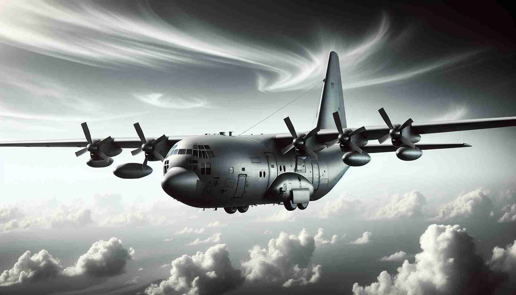 A high-definition, realistic illustration of the MC-130J Commando II, often referred to as the pinnacle of special operations aircraft. The image should capture the intricate details of the plane's exterior, emphasizing its sleek design and robustness. The sky serving as a backdrop should ideally be clear to allow for a stark contrast with the aircraft.