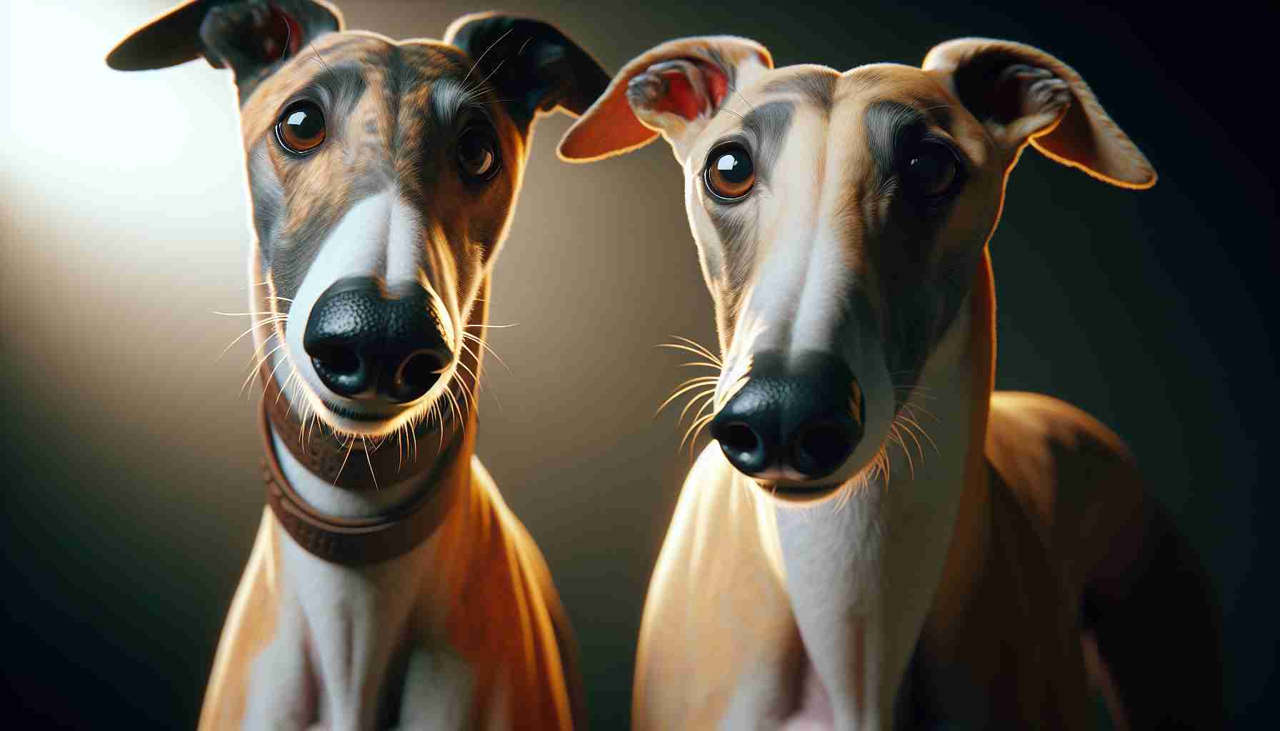 Generate a highly detailed, photorealistic, HD image of greyhounds in a non-racing context, exploring their playfulness and pet life. The image should have natural lighting, realistic textures, and authentic color grading to make it indistinguishable from a real photo.